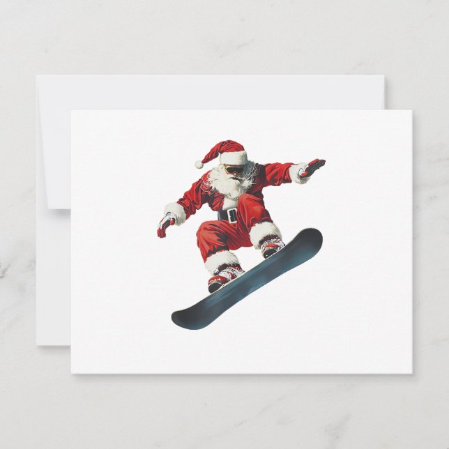 Santa Claus de Navidad Snowboard Snowboarding Snow (Anverso)