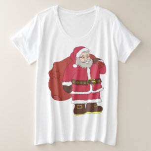 Santa Claus de rojo con bolsa de regalo y anteojos