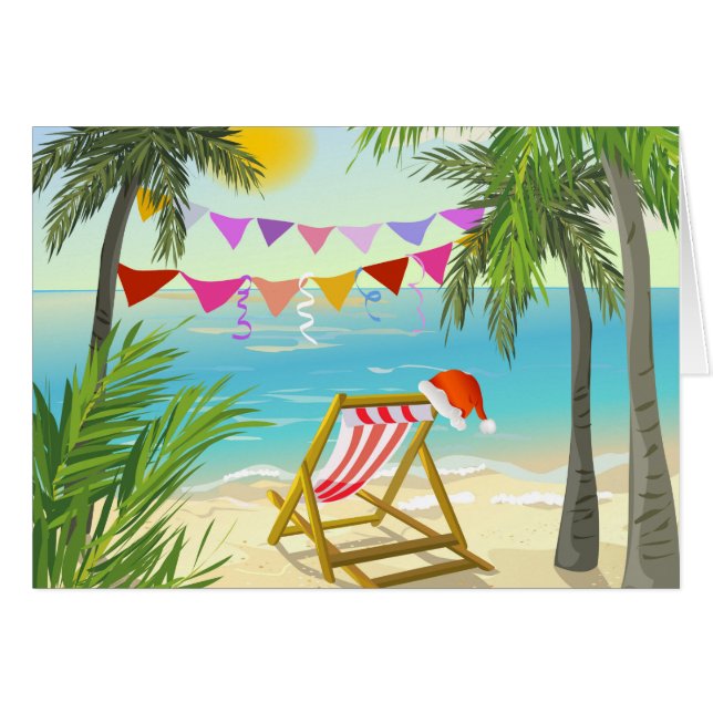 Santa Claus de vacaciones - Navidades de playa 4 x (Anverso (Horizontal))