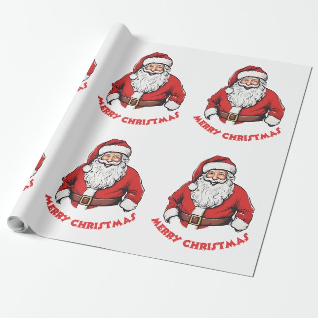 Santa Claus desea un papel de envolvimiento navide (Desenrollado)