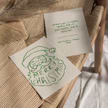 Santa Claus Dibujado de Verde Navidad No-Foto