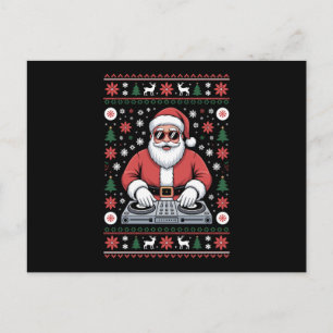 Santa Claus DJ Navidad Suéter Feo Copo de Nieve