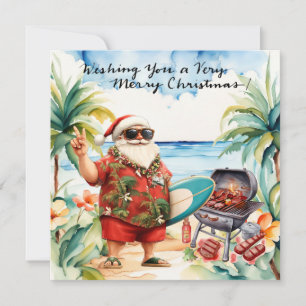 SANTA CLAUS en la playa de Hawái para Navidad