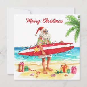 SANTA CLAUS en la playa de Hawái para Navidad