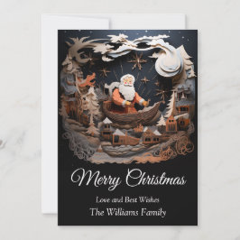 Santa Claus en Sleigh en Sky 3D Feliz Navidad