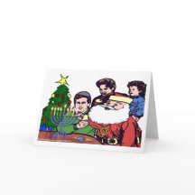 Santa Claus Encendiendo La Menorá - Navidad Janucá