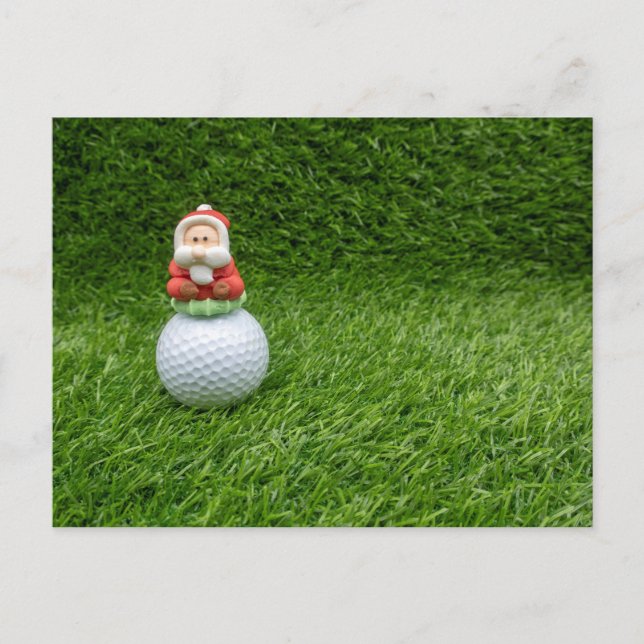 Santa Claus está sentado en la tarjeta de saludo d (Anverso)