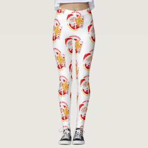 Santa Claus feliz leggings de año nuevo