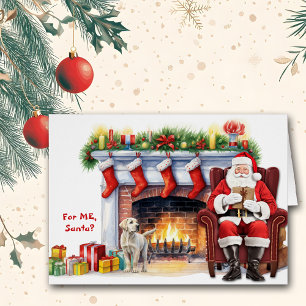 Santa Claus Gift Labrador Retriever Puppy Holiday