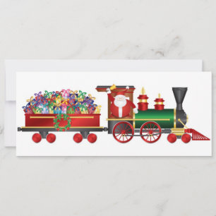 Santa Claus golpea con tarjeta de invitación al tr