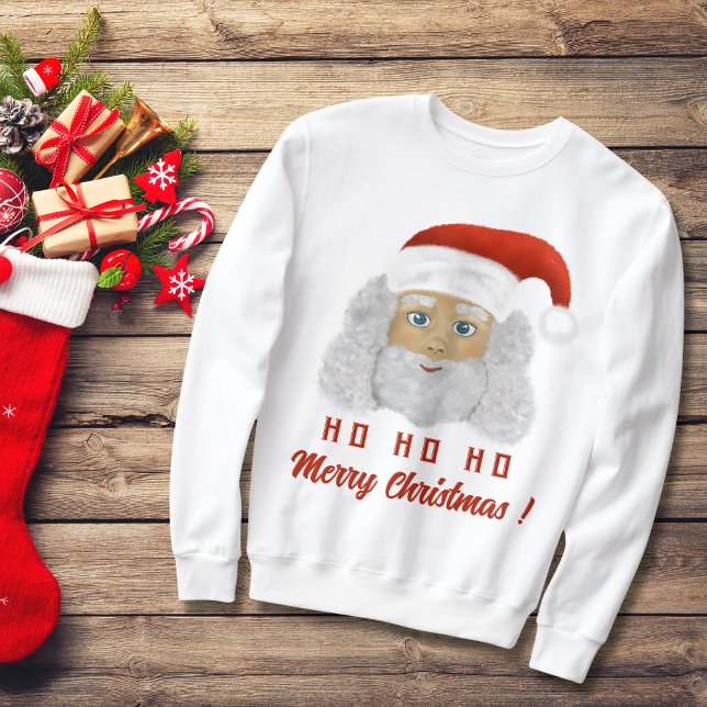 Santa Claus HO HO HO HO Feliz Navidad Suéter Feo (Subido por el creador)