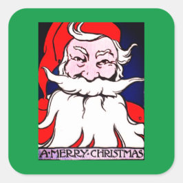 Santa Claus MERRY CHRISTMAS ART NOUVEAU PEGATINA