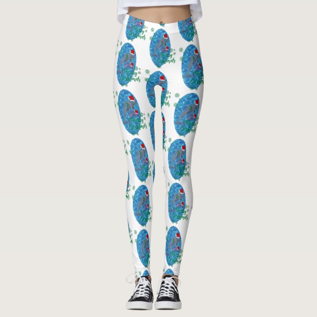 santa claus merry christmas delfines leggins (Anverso)