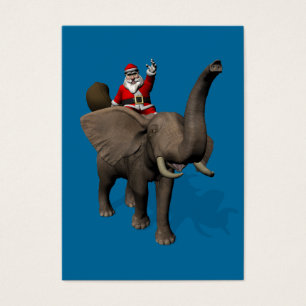Santa Claus montando un elefante