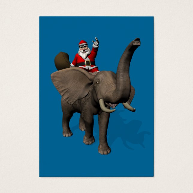 Santa Claus montando un elefante (Frente)