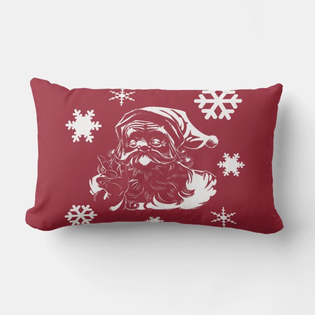 Santa Claus Navidades de Snowflakes Cojín decorati (Anverso)