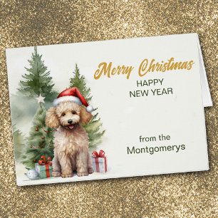 Santa Claus Poodle con Navidades de regalos