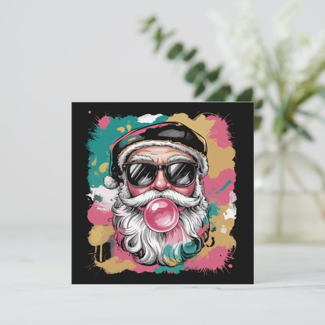 Santa Claus Preppy Coquette Navidad Brillo Rosa Fe (Anverso de pie)