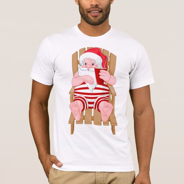 Santa Claus Relajando a los hombres con camiseta (Anverso)
