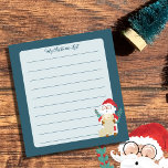 Santa Claus revisa su lista de Bloc de notas de fe<br><div class="desc">Cuidada nota azul de vacaciones con un poco de acuarela Santa Claus en la esquina inferior derecha. Personalízalo con tu texto . © ArianeC Ilustraciones-Todos los derechos reservados</div>