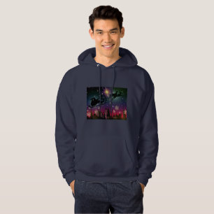 santa claus sleigh mens sudadera capucha