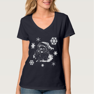 Santa Claus Snowflakes Navidades camiseta azul V