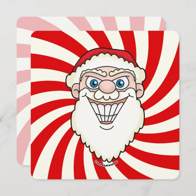Santa Claus Starburst Screwball Graphics Flat Card (Anverso / Reverso)