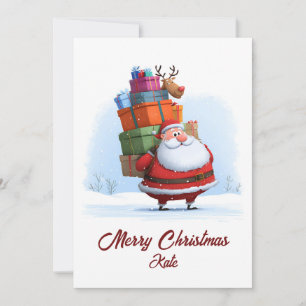 Santa Claus tradicional de Navidad con renos