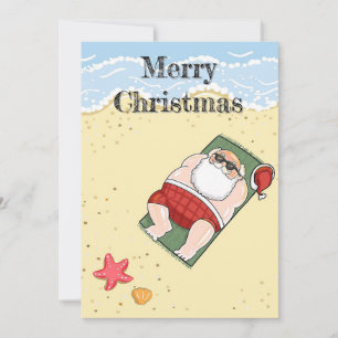 Santa Claus Tropical Beach Feliz Navidad