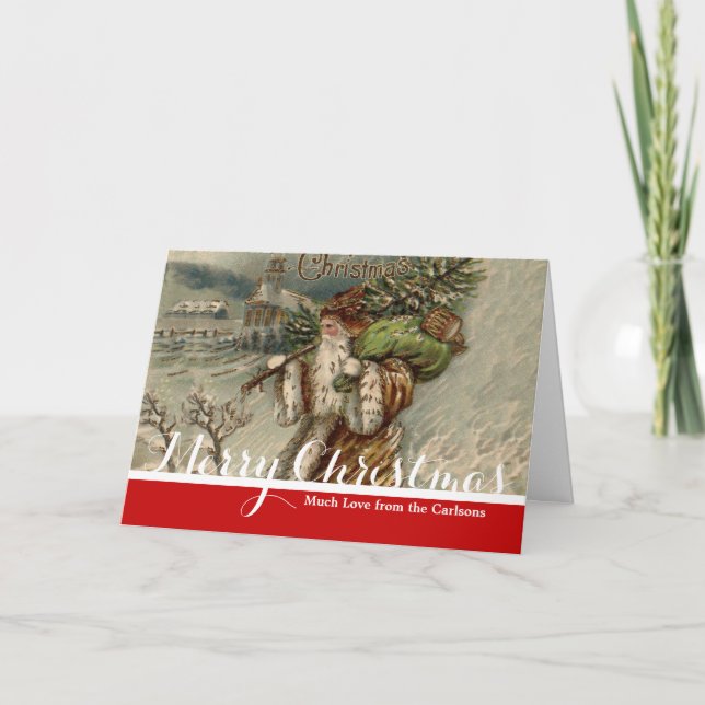 Santa Claus Victoriano con árbol de Navidad (Anverso)