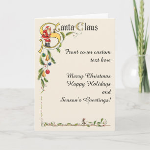 Santa Claus vintage, borde decorativo de Navidad