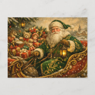 Santa Claus vintage en el trineo de Navidad