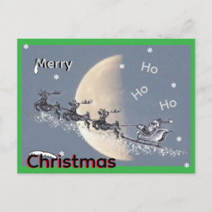 Santa Claus Volador en Tarjeta Postal Navideña de 