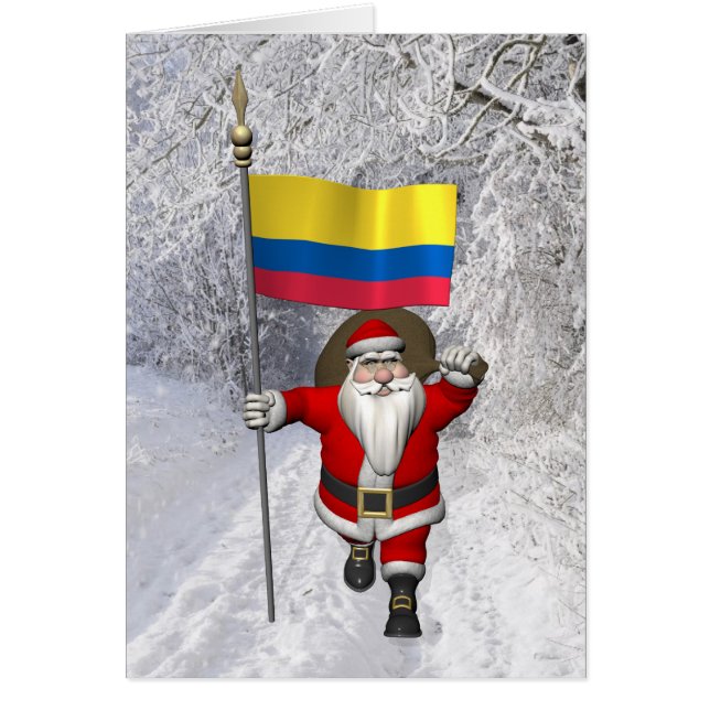 Santa Claus With Ensign Of Colombia (Frente)
