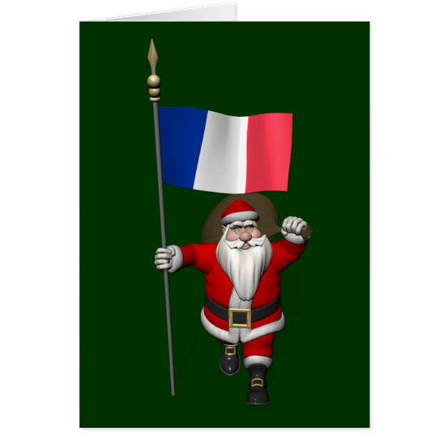 Santa Claus With Ensign Of France (Frente)