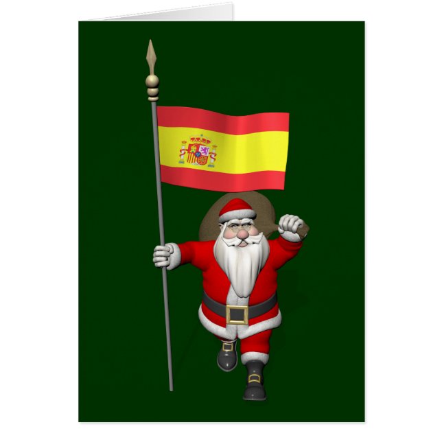 Santa Claus With Ensign Of Spain (Frente)