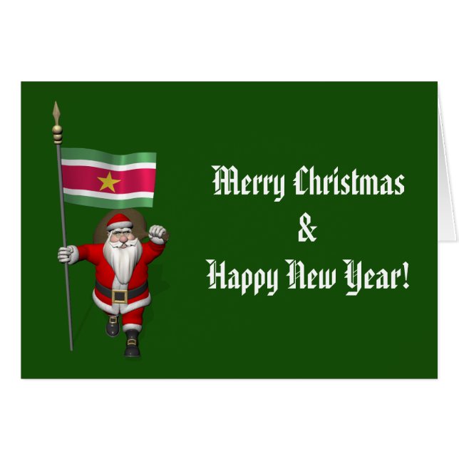 Santa Claus With Ensign Of Suriname (Anverso (Horizontal))