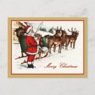 Santa Claus y Reno de Navidad Feliz Navidad 