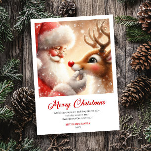 Santa Claus y Rudolph Caprichosos Feliz Navidad