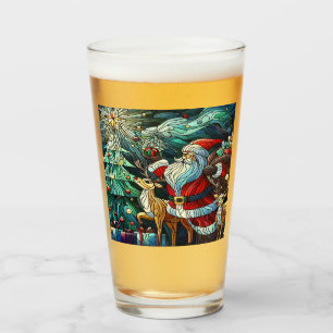 Santa Claus y sus renos con regalos