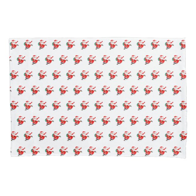 Santa con Navidades de regalo Funda de almohada (Anverso)