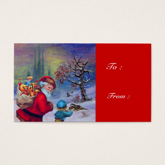 SANTA CON NIÑO EN LA NIEVE DE INVIERNO (Frente)