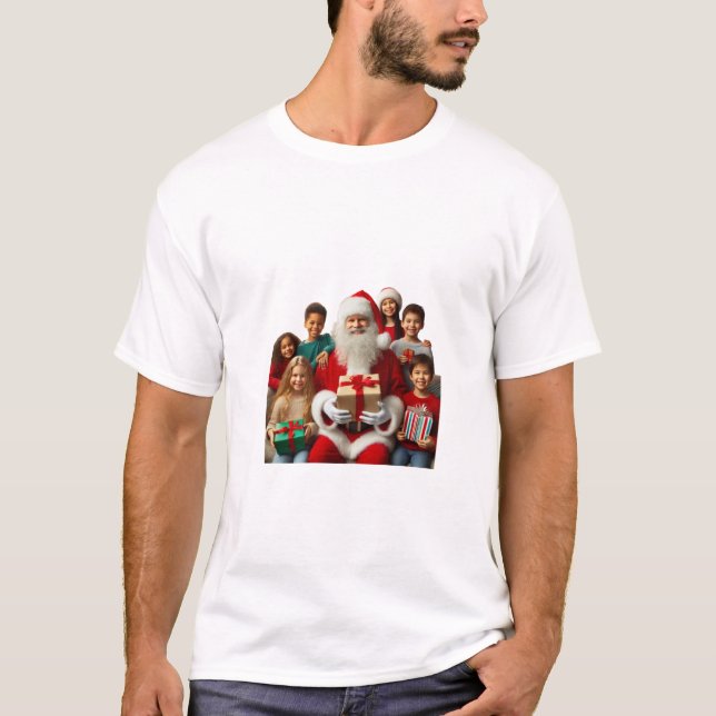 Santa con niños camisetas de T (Anverso)