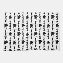 Santa con Perro Sleigh en las toallas de cocina ár