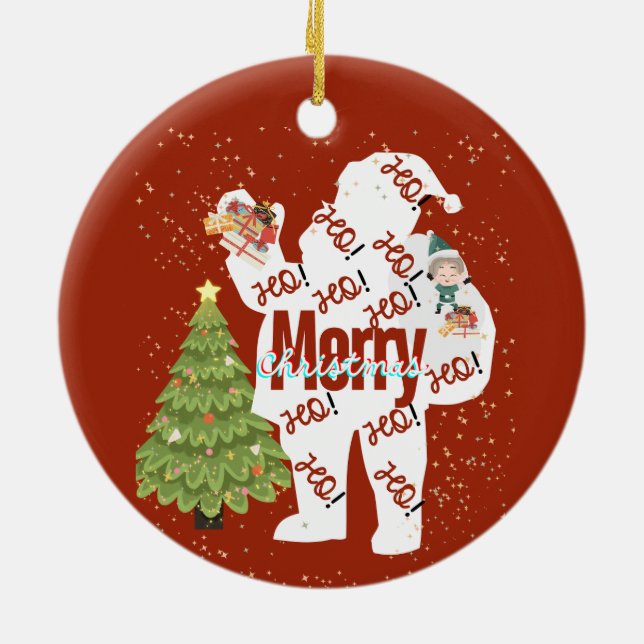 Santa con regalos Ornamentos de Navidad (Atrás)