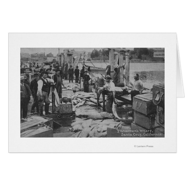 Santa Cruz, CA - Escena del embarcadero de pescado (Anverso (Horizontal))
