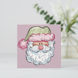 Santa Cute Papá Noel Navidad Vacaciones Rosa 