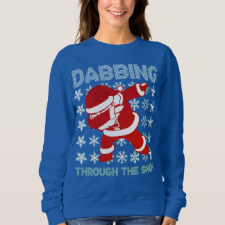 Santa Dabbing a través de la nieve Sweater Funny T