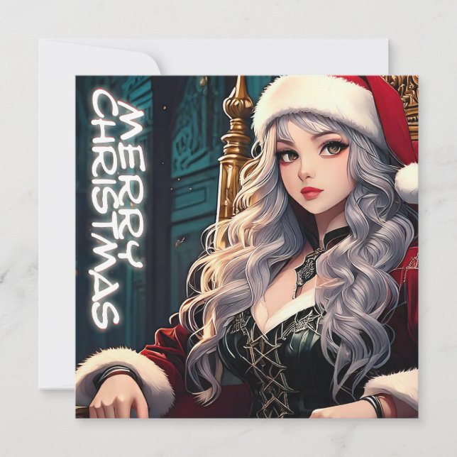 Santa de Cabello Plateado – Feliz Navidad (Anverso)