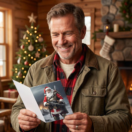 Santa de la Segunda Enmienda Tarjeta de Navidad Pa